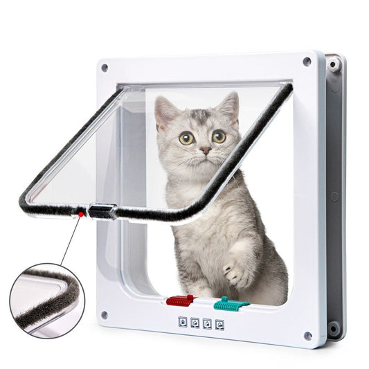 Secure Folding Pet Door with 4 Way Locking Cat Flap - Fesara