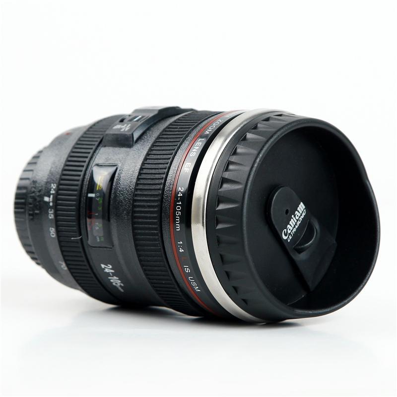 Premium Lens Shaped 400ml Travel Coffee Mug