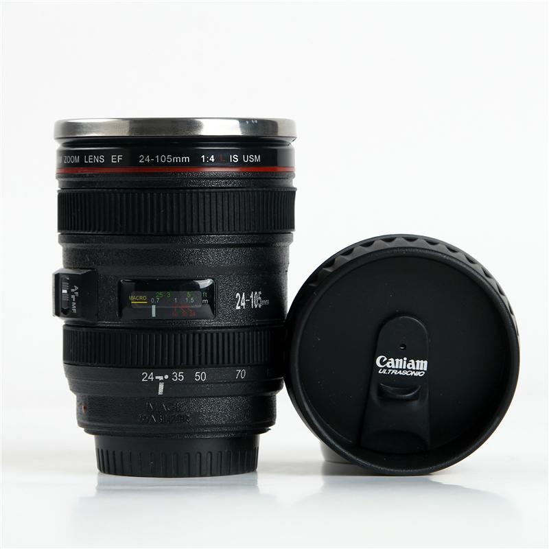 Premium Lens Shaped 400ml Travel Coffee Mug