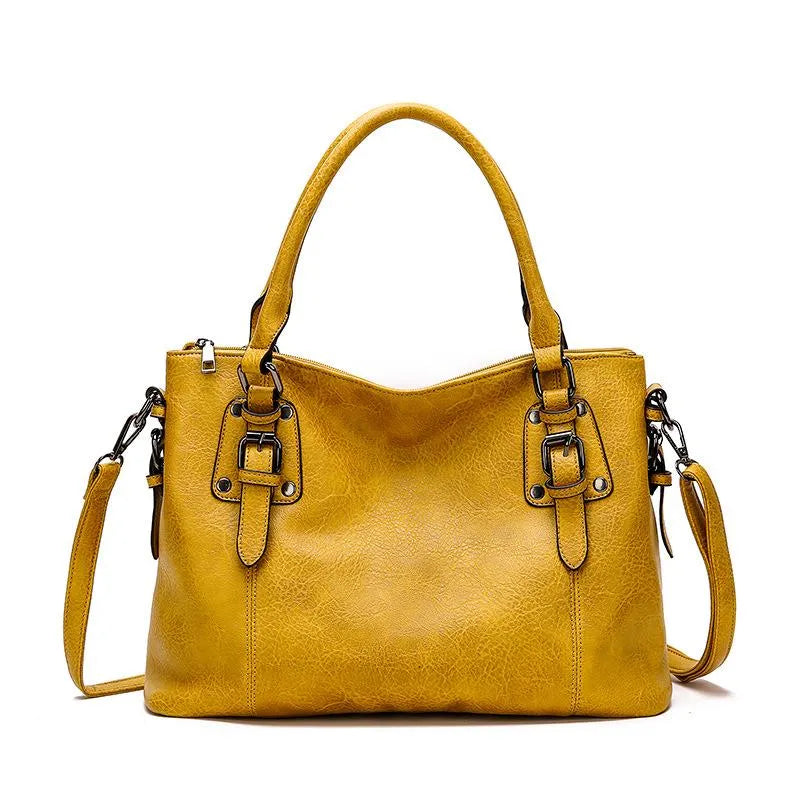 Classic Real Leather Tote Handbag