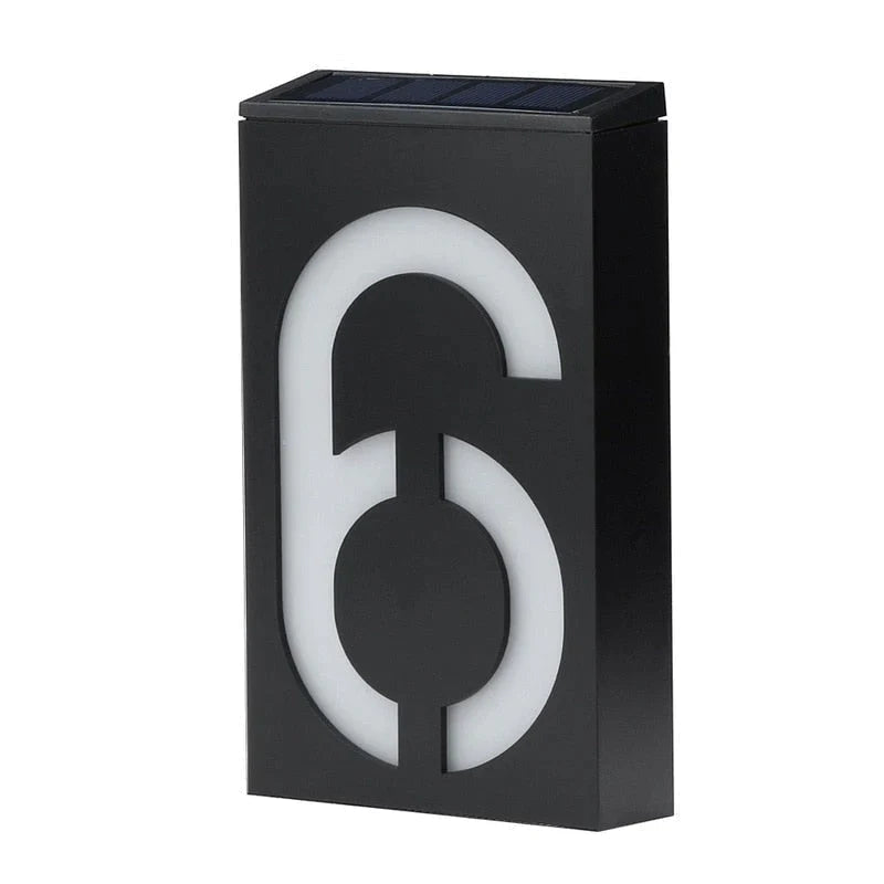 Solar Powered Illuminated House Number Sign