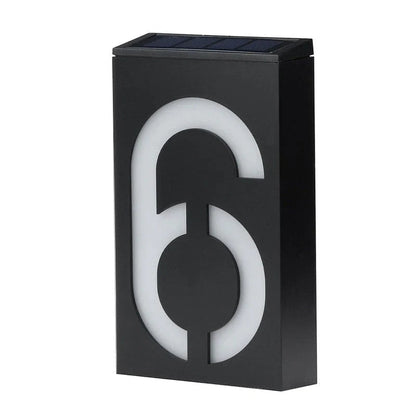 Solar Powered Illuminated House Number Sign