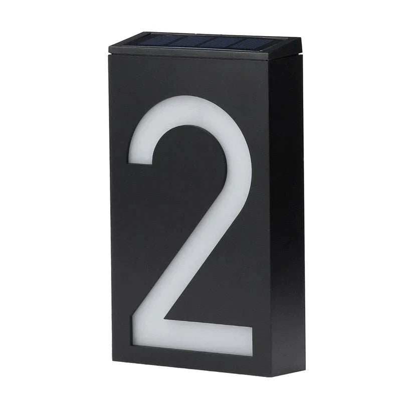 Solar Powered Illuminated House Number Sign