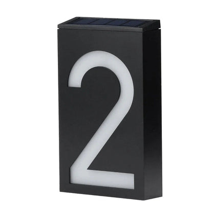 Solar Powered Illuminated House Number Sign