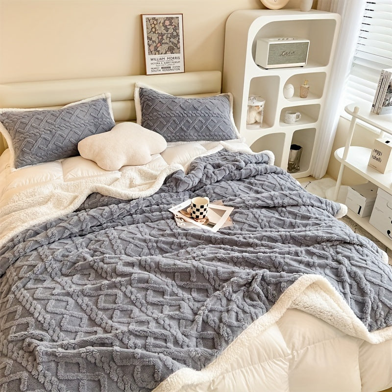 Cozy Plush Reversible Winter Blanket