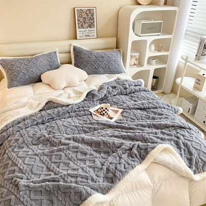 Cozy Plush Reversible Winter Blanket