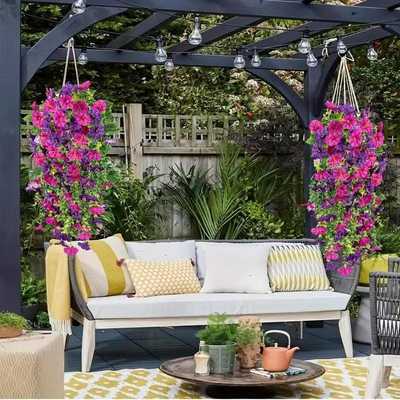 Colorful Outdoor Morning Glory Planter
