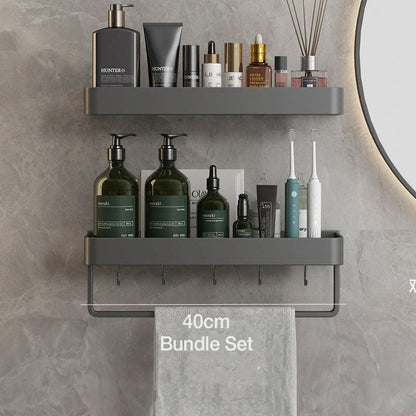 Sleek White Bathroom Shelf