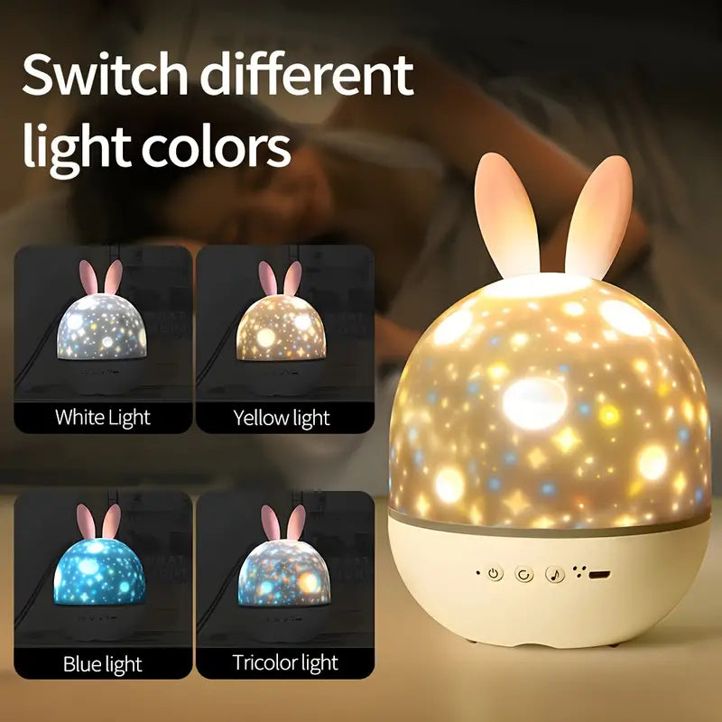 Fesara | Colorful Bunny Night Light Projector