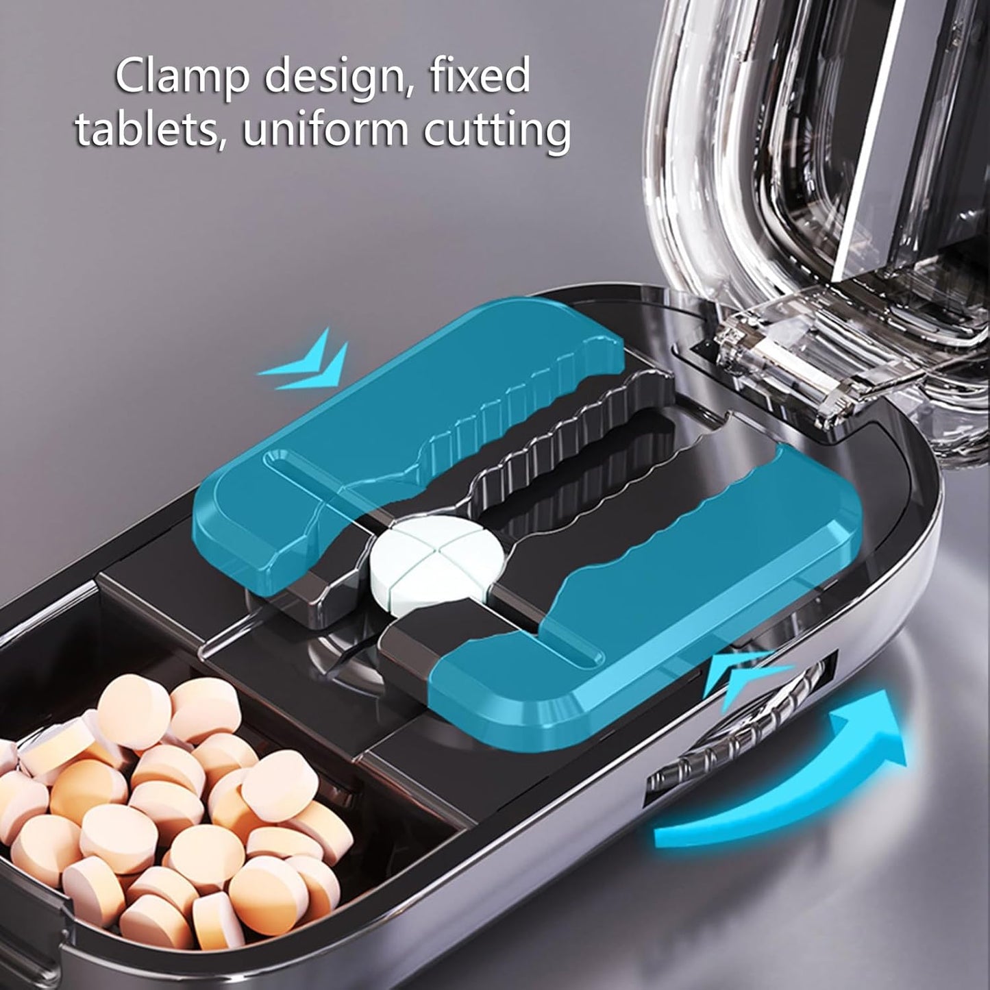 Compact Travel Pill Box with Adjustable Cutter