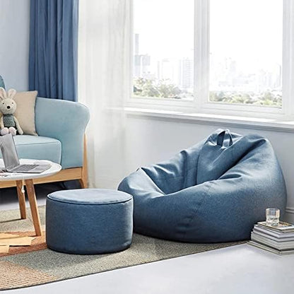 Plush Linen Bean Bag Chair - Soft Relaxing Seating