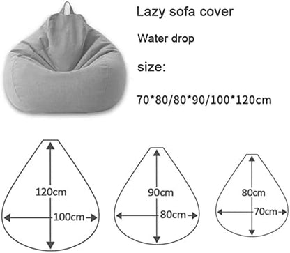 Plush Linen Bean Bag Chair - Soft Relaxing Seating