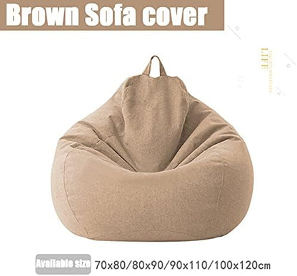 Plush Linen Bean Bag Chair - Soft Relaxing Seating