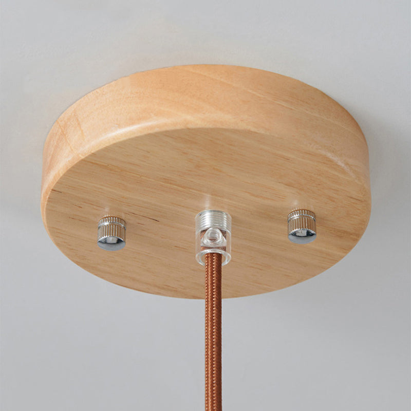 Rustic Wooden Glass Hanging Light