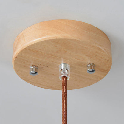 Rustic Wooden Glass Hanging Light