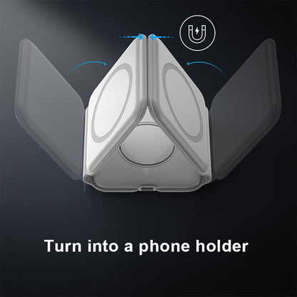 Compact 3-in-1 Portable Wireless Charging Pad