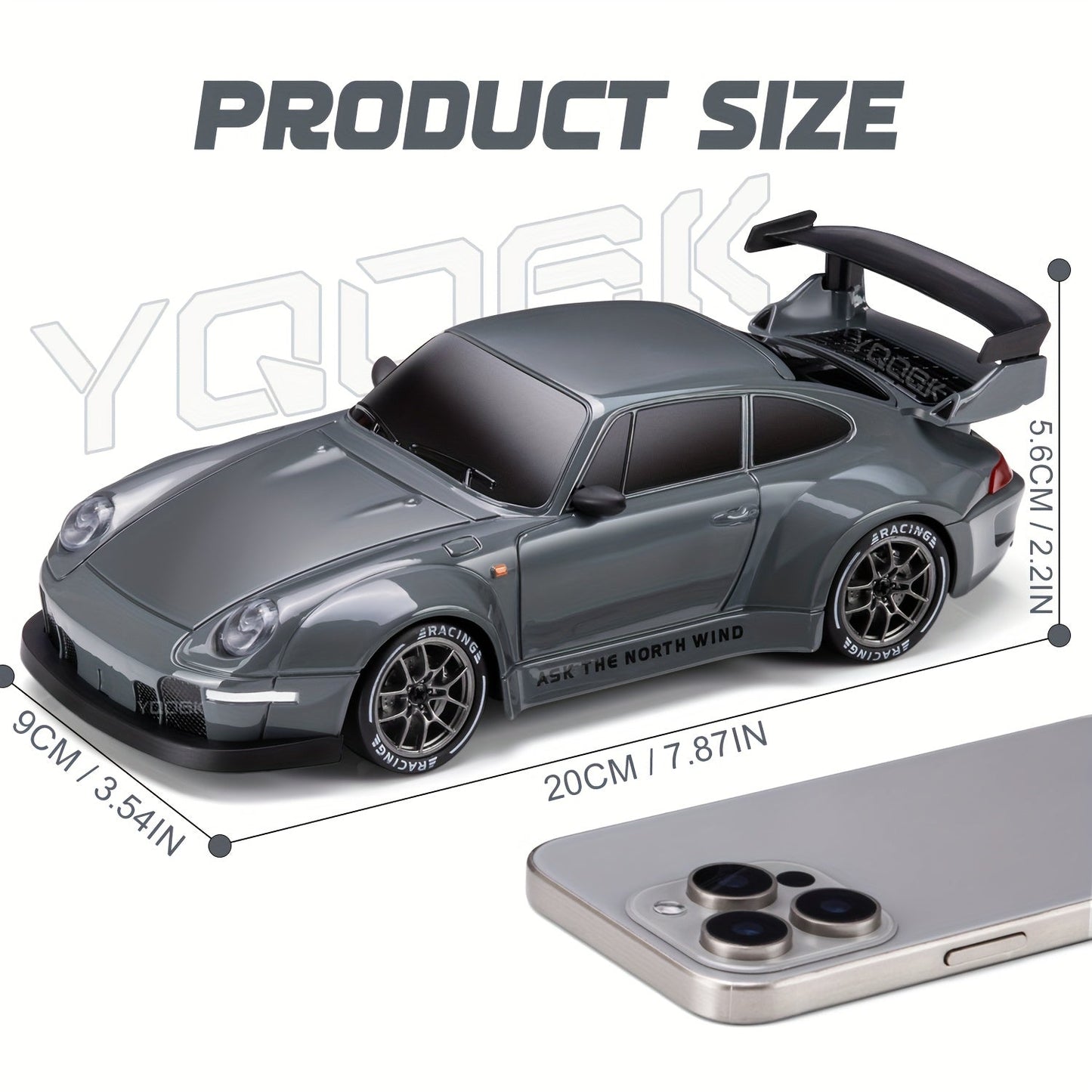 Fast Rechargeable 4WD RC Drift Car with LED Lights