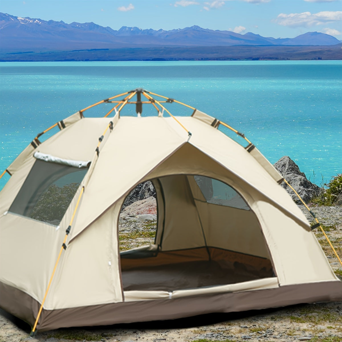 Easy Setup 4 Person Pop Up Waterproof Tent - Fesara