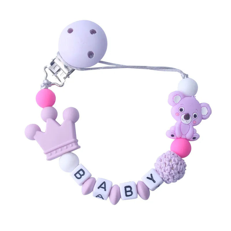 Cute Baby Pacifier Clip with Teddy Bear