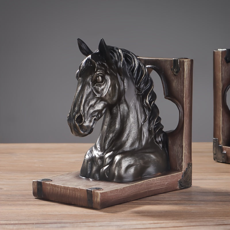 Decorative Horse Bookend in Metal Animal Design