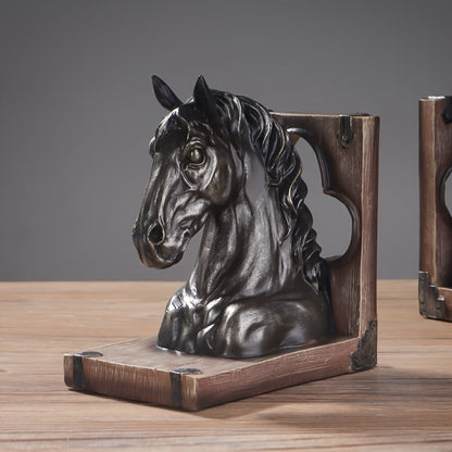 Decorative Horse Bookend in Metal Animal Design