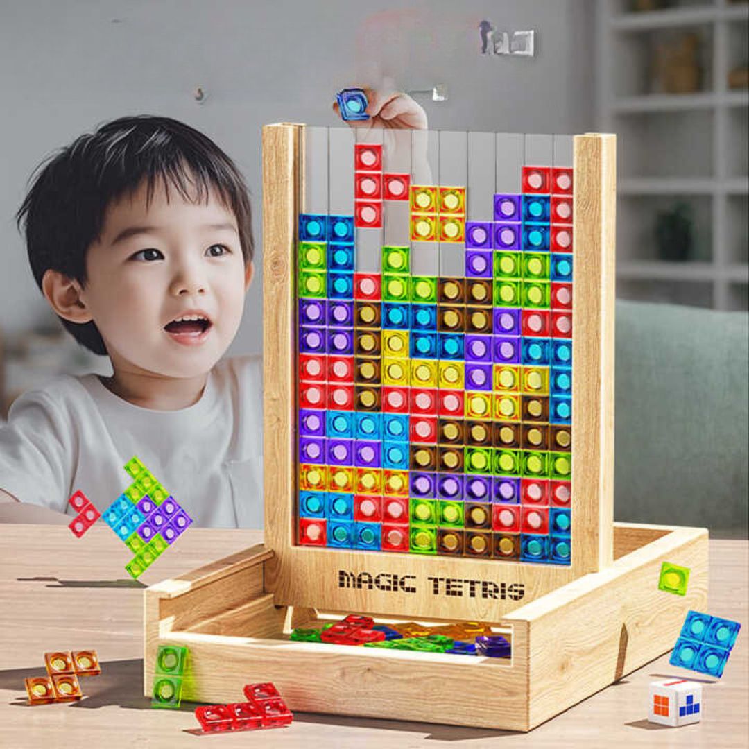 Eco Wooden Tetris Puzzle Game for Kids and Adults - Fesara