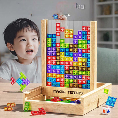 Eco Wooden Tetris Puzzle Game for Kids and Adults - Fesara