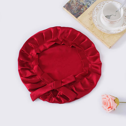 Soft Silk Sleep Cap with Satin Bows