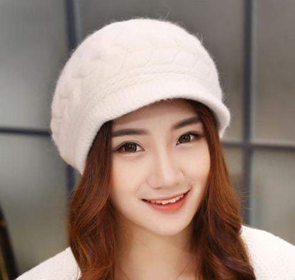 Warm Rabbit Knit Winter Beanie Hats