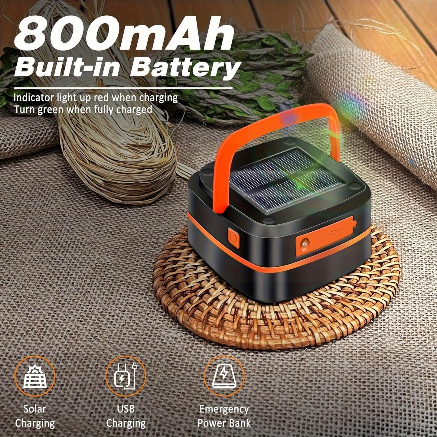 Rechargeable LED Camping Lantern - Compact Foldable Light for Outdoor Adventures and Emergencies-4
