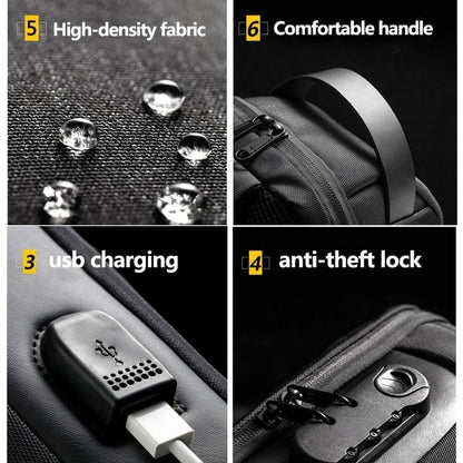 Secure Crossbody Travel Bag with USB Charging Port