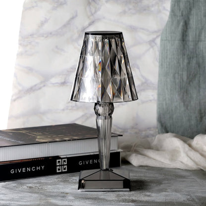 Luxurious Glass Table Lamp with Dimmer and USB Recharge