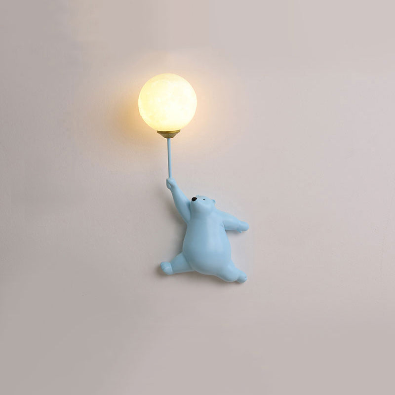 Colorful Kids LED Wall Light in Clear Plastic