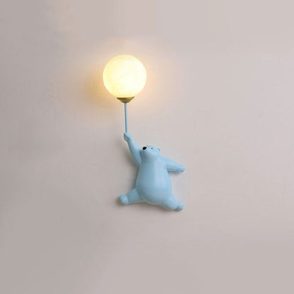 Colorful Kids LED Wall Light in Clear Plastic