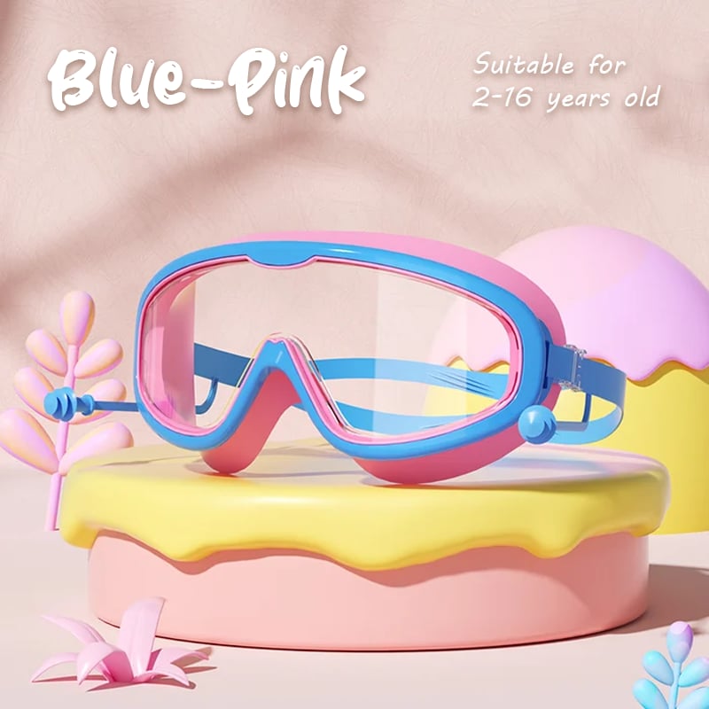 Kids Large Frame Clear Swim Goggles Waterproof Anti Fog