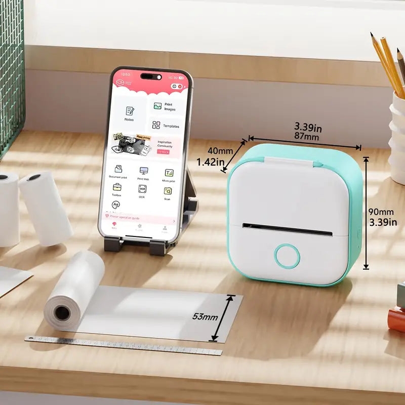 Compact Mobile Photo Printer – Portable Bluetooth Label Printer