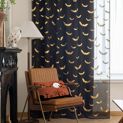Delicate Bat Print Window Curtains