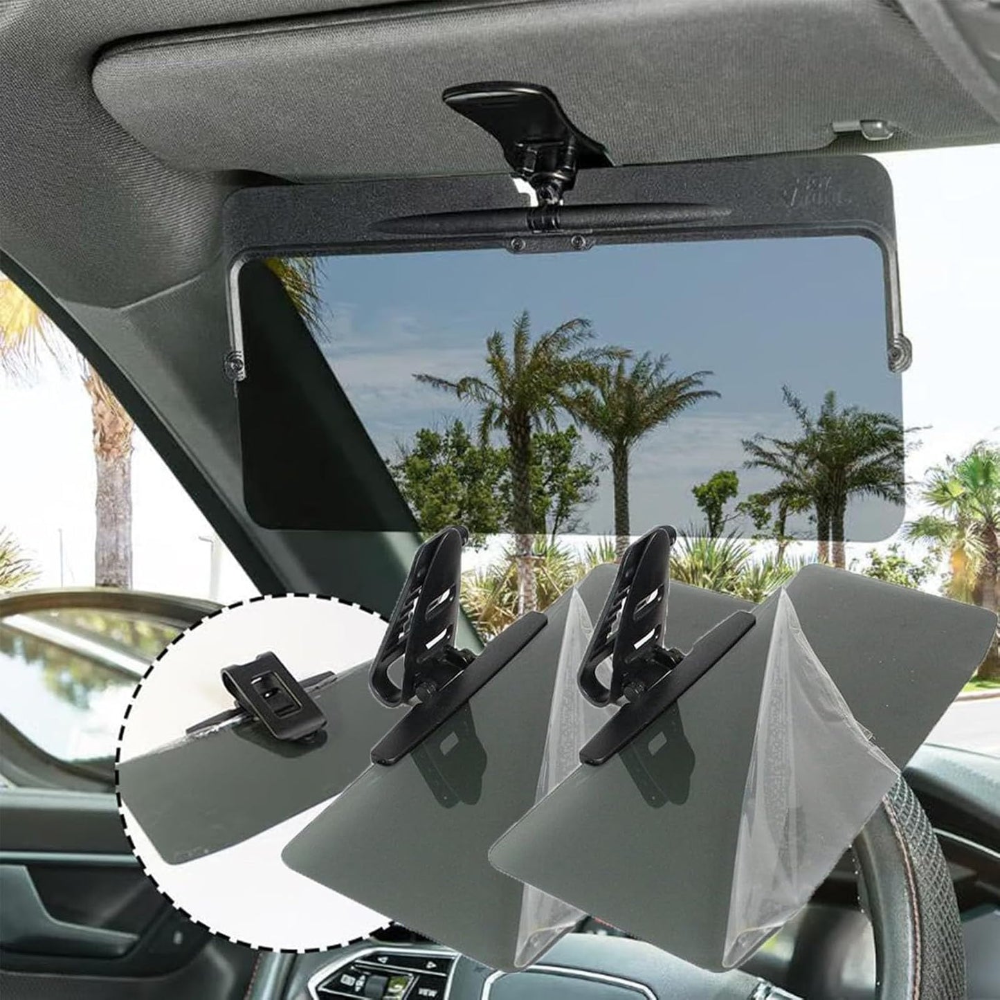 Premium Car Sun Shade With Polarized Glare Blocker