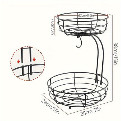 Stainless Steel Oval Fruit Holder with Storage