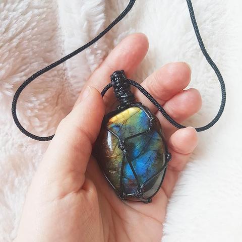 Unique Labradorite Dragon Pendant Necklace