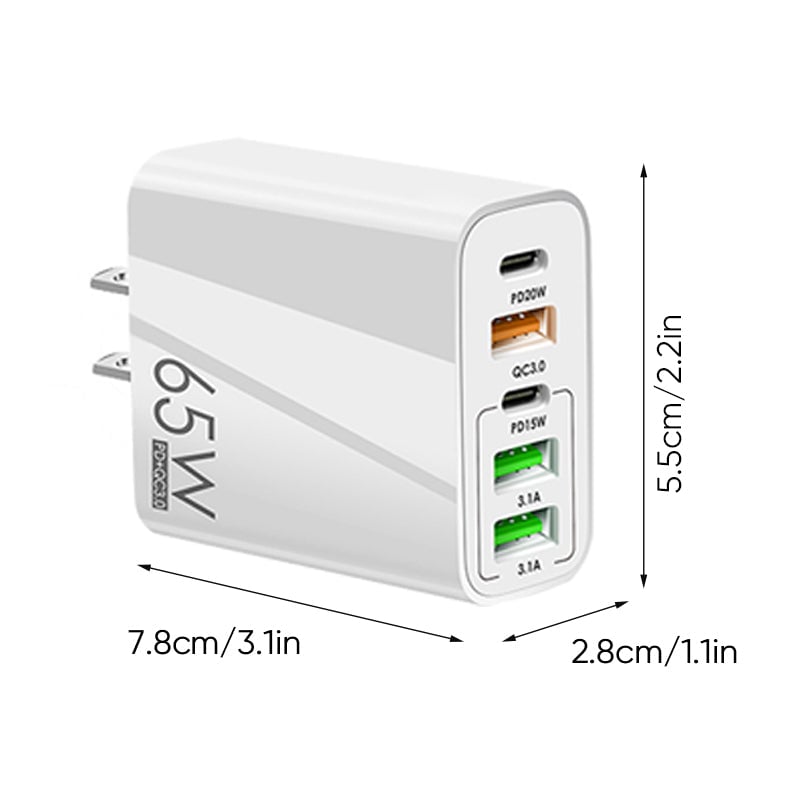 Fast 65W USB Charger Adapter - US Plug