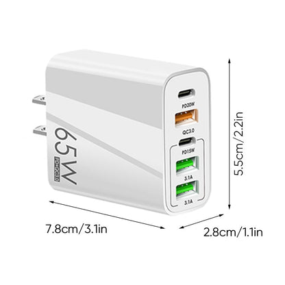 Fast 65W USB Charger Adapter - US Plug