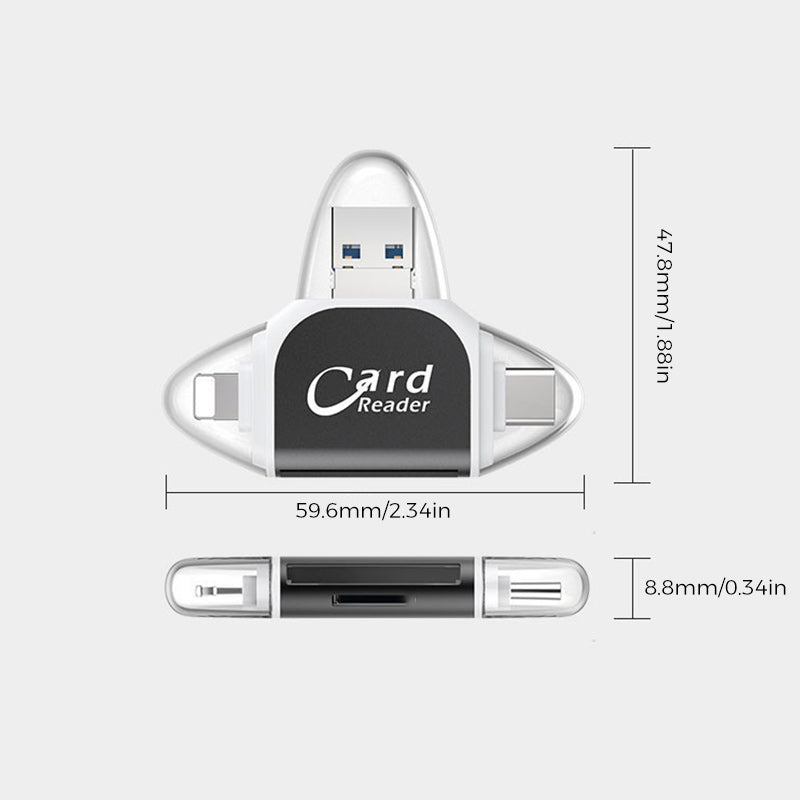 4-in-1 Multiport SD Card Reader Adapter