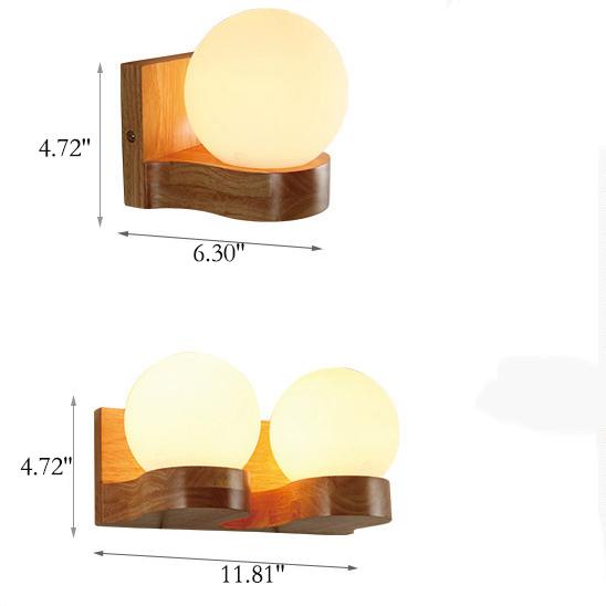 Rustic Wood Pendant Globe Lamp