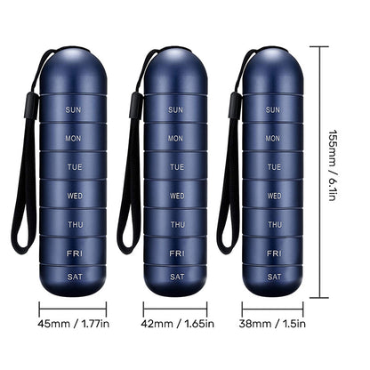 Compact Weekly Travel Pill Box Organizer