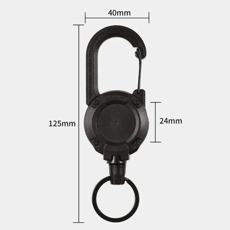 Retractable Outdoor Keychain with Steel Cable