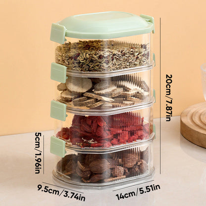 Spice Organizer Container with Stackable Layers