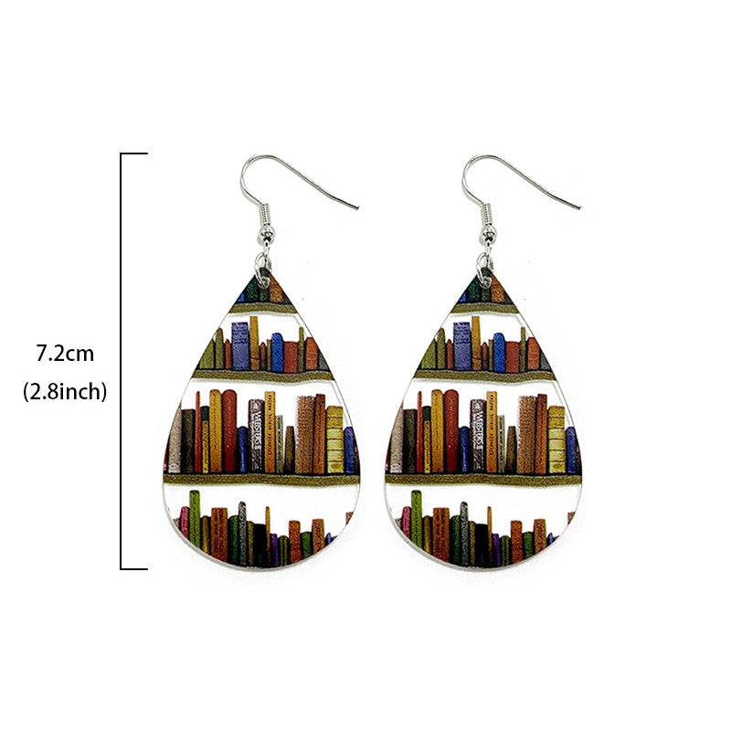 Simple Wooden Book Earrings