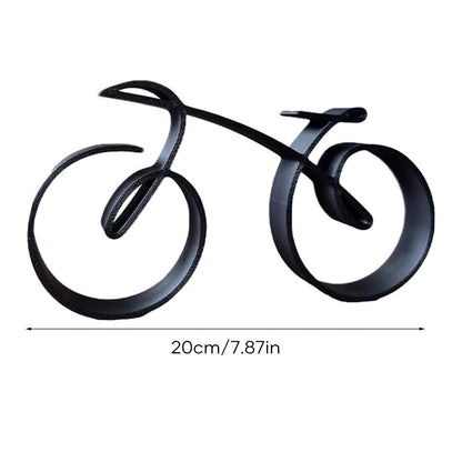 Stylish Bike Figure | Sleek Metal Art | Black Cycling Decor