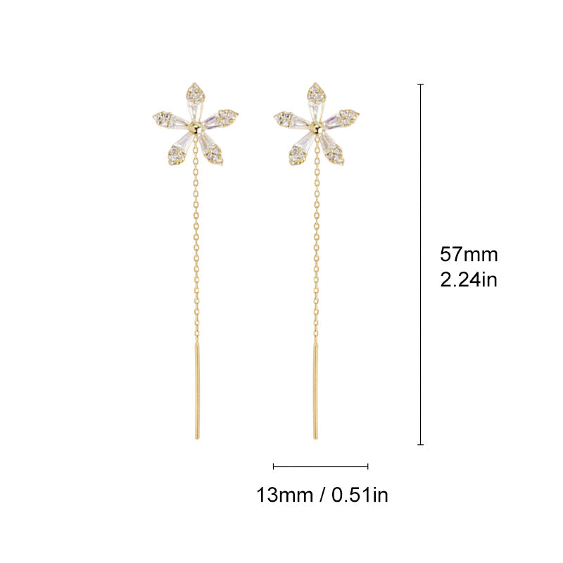 Sparkling Diamond Floral Stud Earrings